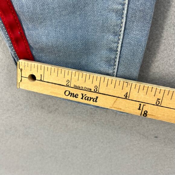Tommy Jeans Women's 0/25 Light Blue Red Blue Tuxedo Stripes 90s Preppy Jeggings - Picture 5 of 15